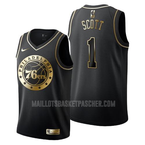 maillot basket homme de philadelphia 76ers mike scott 1 noir or version