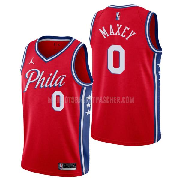 maillot basket homme de philadelphia 76ers tyrese maxey 0 rouge statement edition