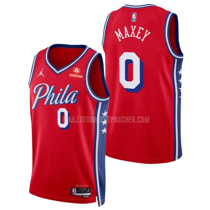 maillot basket homme de philadelphia 76ers tyrese maxey 0 rouge statement edition 2022-23