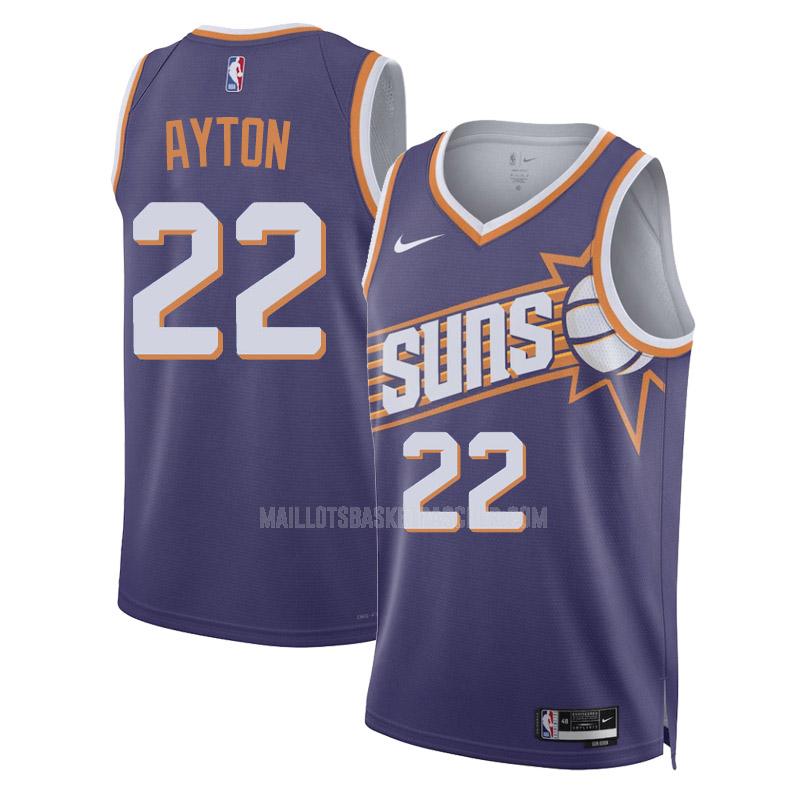 maillot basket homme de phoenix suns deandre ayton 22 violet icon edition 2023-24