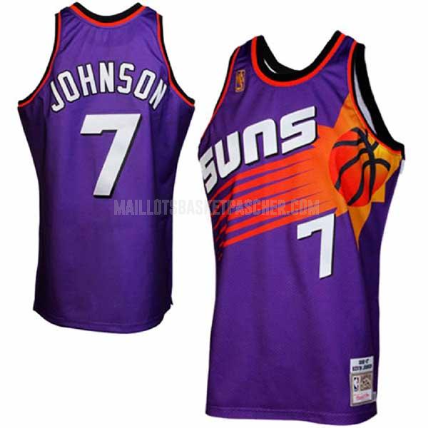 maillot basket homme de phoenix suns kevin johnson 7 violet throwback
