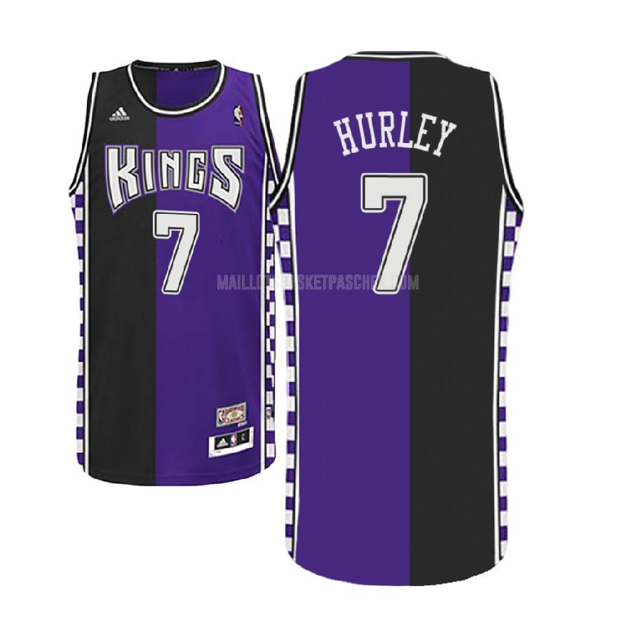 maillot basket homme de sacramento kings bobby hurley 7 violet hardwood classic 1994-95