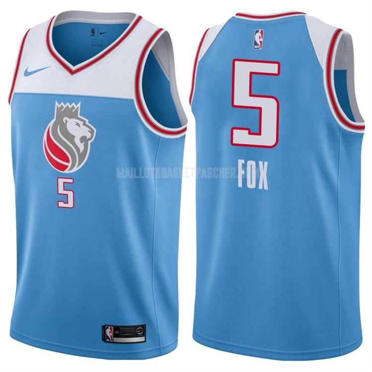 maillot basket homme de sacramento kings de'aaron fox 5 bleu city edition