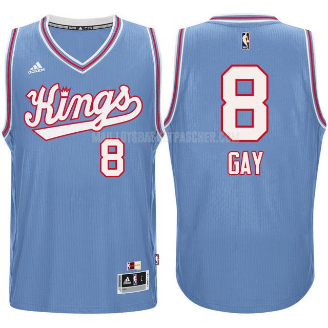 maillot basket homme de sacramento kings rudy gay 8 bleu hardwood classics