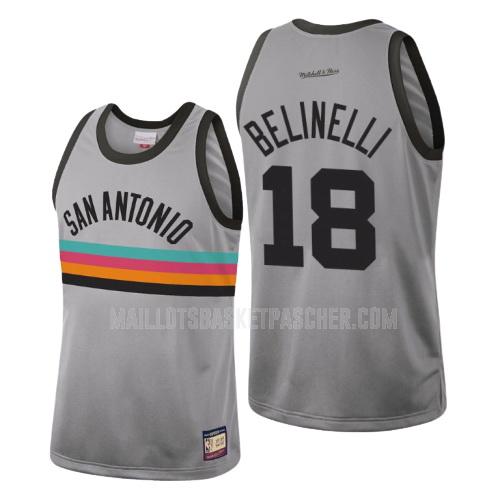 maillot basket homme de san antonio spurs marco belinelli 18 gris hardwood classics