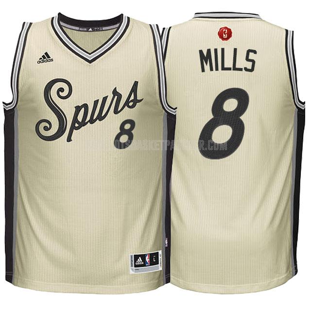 maillot basket homme de san antonio spurs patty mills 8 couleur crème noël 2015