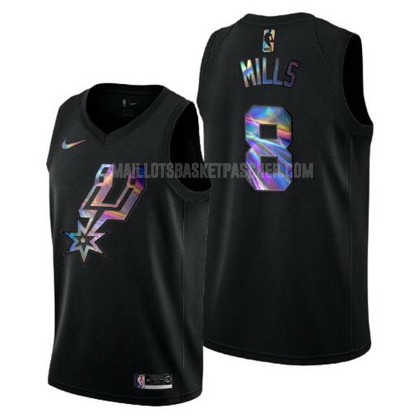 maillot basket homme de san antonio spurs patty mills 8 noir logo holographic