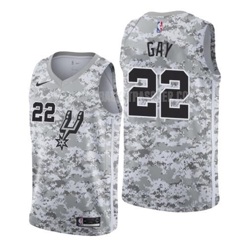 maillot basket homme de san antonio spurs rudy gay 22 camouflage earned version