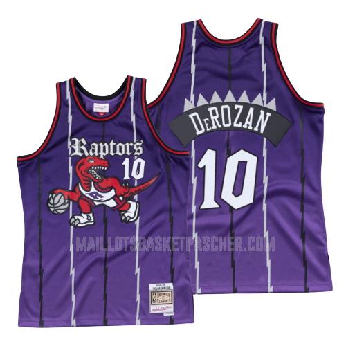 maillot basket homme de toronto raptors demar derozan 10 violet old english 1998-99