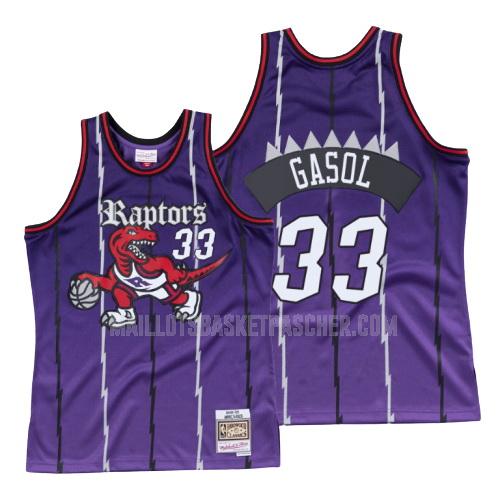 maillot basket homme de toronto raptors marc gasol 33 violet old english 1998-99