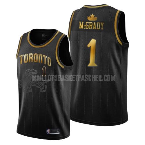 maillot basket homme de toronto raptors tracy mcgrady 1 noir or version