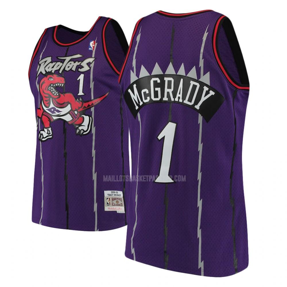 maillot basket homme de toronto raptors tracy mcgrady 1 violet hardwood classics