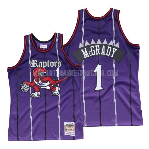 maillot basket homme de toronto raptors tracy mcgrady 1 violet old english 1998-99