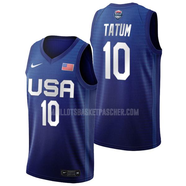 maillot basket homme de usa team jayson tatum 10 bleu tokyo olympics 2021