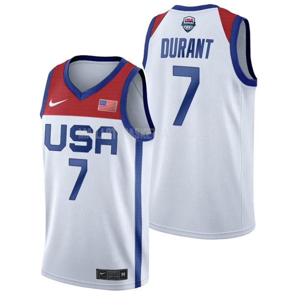 maillot basket homme de usa team kevin durant 7 blanc tokyo olympics 2021