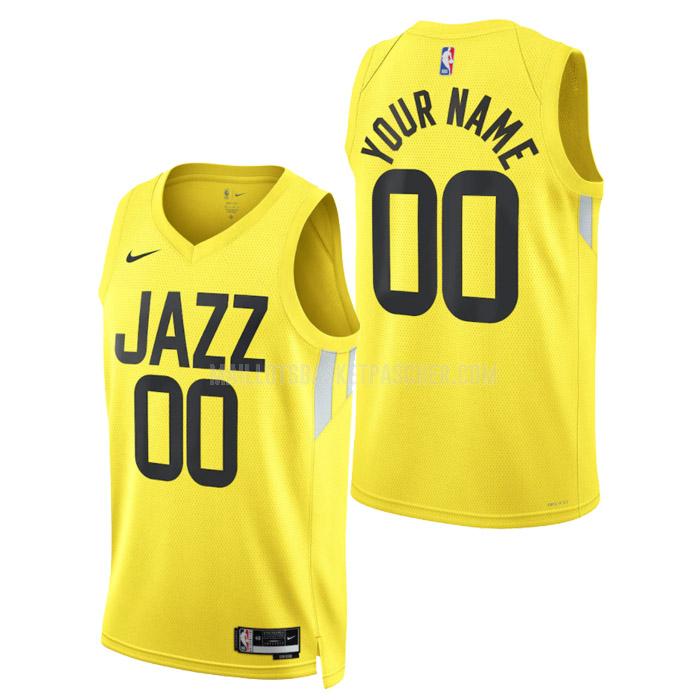 maillot basket homme de utah jazz custom jaune icon edition 2023