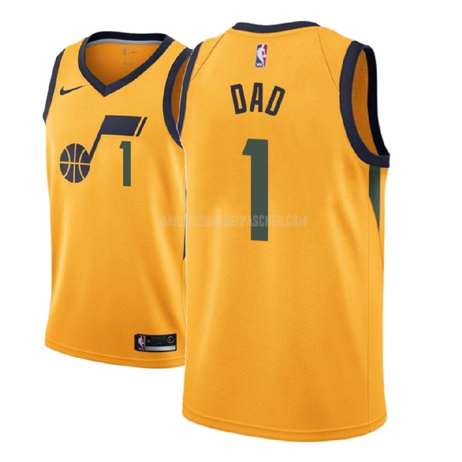 maillot basket homme de utah jazz dad 1 jaune fête des pères
