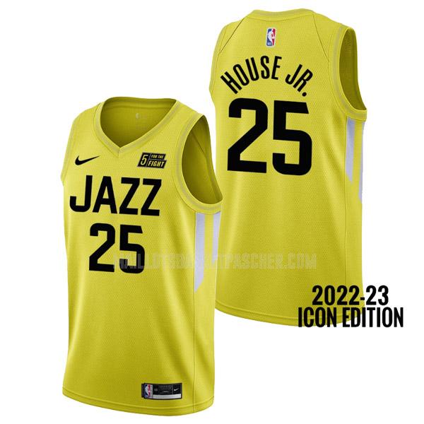 maillot basket homme de utah jazz danuel house jr. 25 jaune icon edition 2022-23