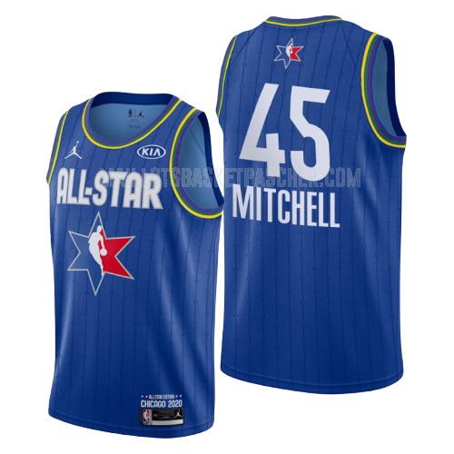 maillot basket homme de utah jazz donovan mitchell 45 bleu nba all-star 2020
