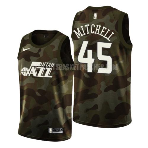 maillot basket homme de utah jazz donovan mitchell 45 camouflage memorial day 2019