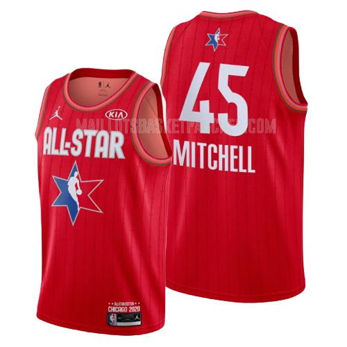 maillot basket homme de utah jazz donovan mitchell 45 rouge nba all-star 2020