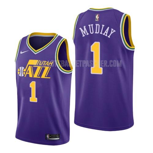 maillot basket homme de utah jazz emmanuel mudiay 1 violet hardwood classics