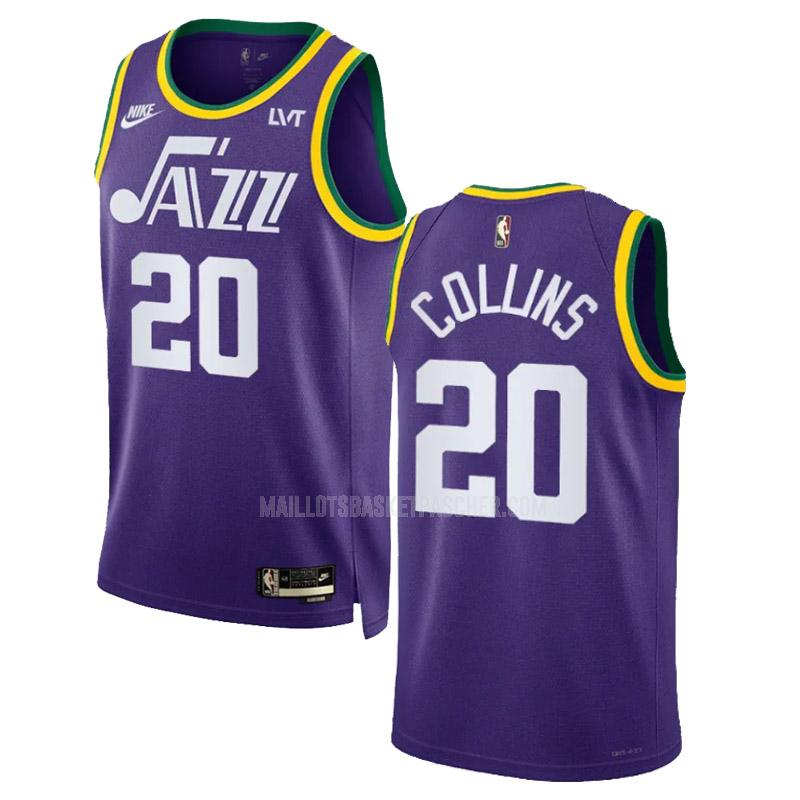 maillot basket homme de utah jazz john collins 20 violet classic edition 2023-24