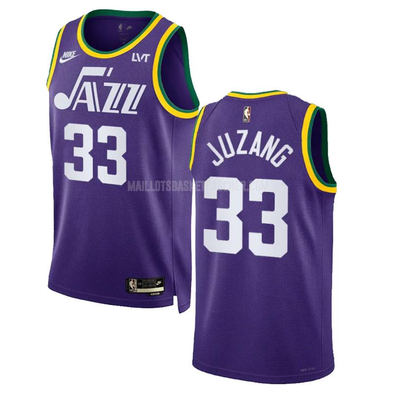 maillot basket homme de utah jazz johnny juzang 33 violet classic edition 2023-24