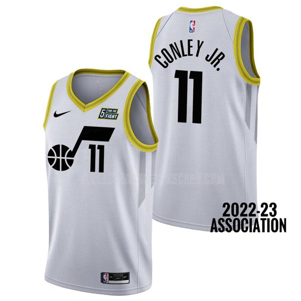 maillot basket homme de utah jazz mike conley jr. 11 blanc association edition 2022-23