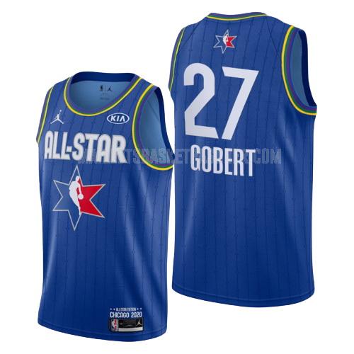 maillot basket homme de utah jazz rudy gobert 27 bleu nba all-star 2020
