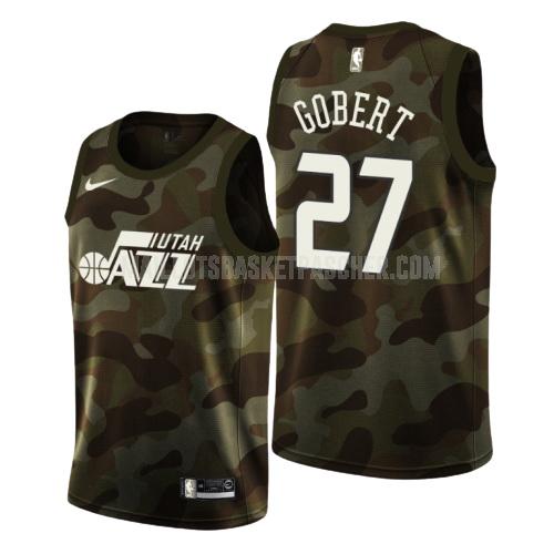 maillot basket homme de utah jazz rudy gobert 27 camouflage memorial day 2019