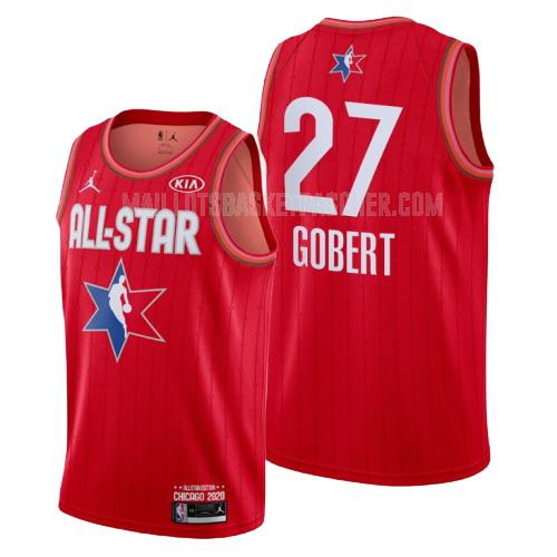 maillot basket homme de utah jazz rudy gobert 27 rouge nba all-star 2020