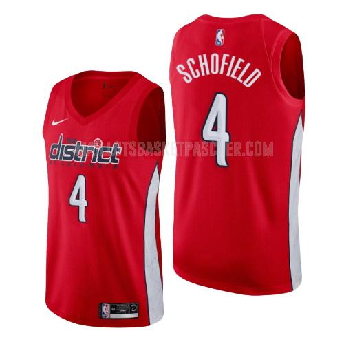 maillot basket homme de washington wizards admiral schofield 4 rouge earned version