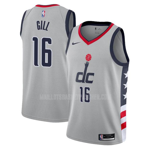 maillot basket homme de washington wizards anthony gill 16 gris city edition 2020-21