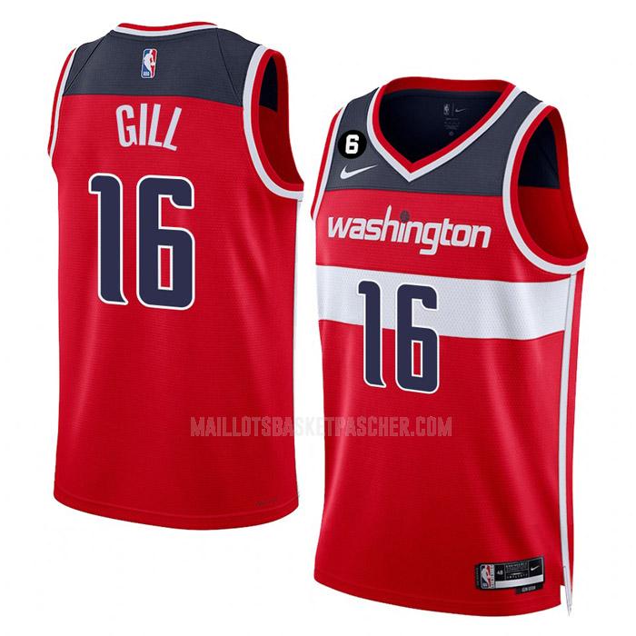 maillot basket homme de washington wizards anthony gill 16 rouge icon edition 2022-23