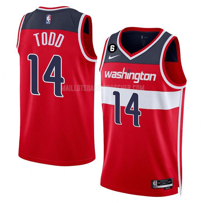 maillot basket homme de washington wizards isaiah todd 14 rouge icon edition 2022-23