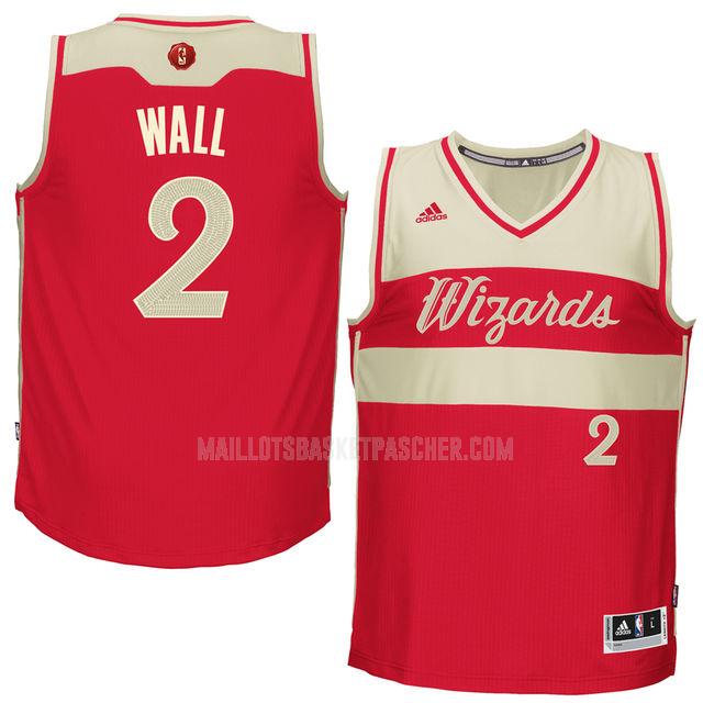 maillot basket homme de washington wizards john wall 2 rouge noël 2015