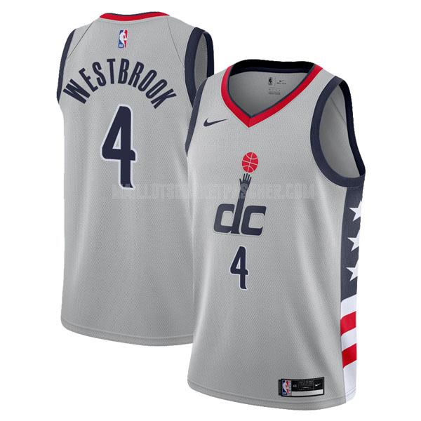 maillot basket homme de washington wizards russell westbrook 4 gris city edition 2020-21