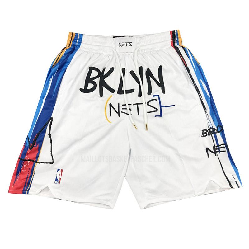 shorts nba basket de brooklyn nets blanc city edition 2022-23