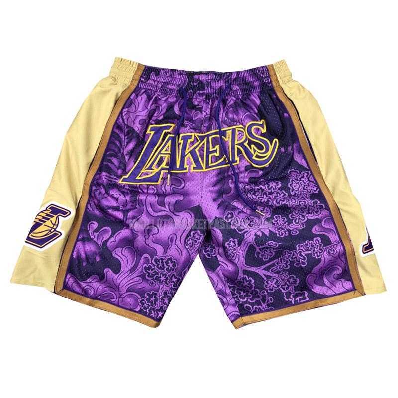 shorts nba basket de los angeles lakers violet tiger year edition 2023