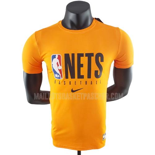 t-shirt de basket basket homme de brooklyn nets jaune 22822a15 2022-23