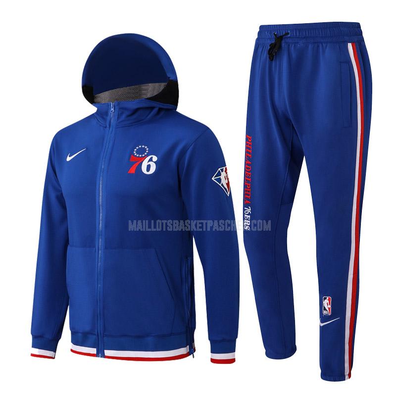 veste à capuche basket homme de philadelphia 76ers bleu cc015 2022